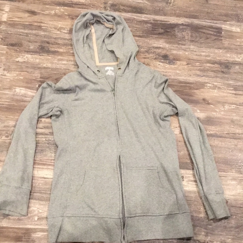 Gray comfy zip up